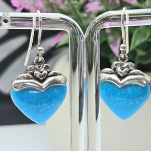 Turquoise Heart Dangle Hook By Sally C. Treasures